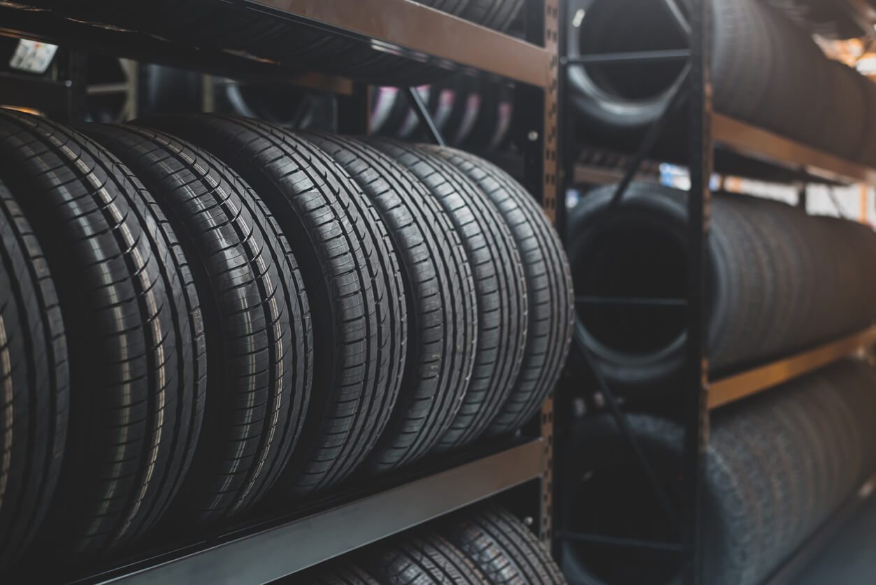 Tyre storage rack.