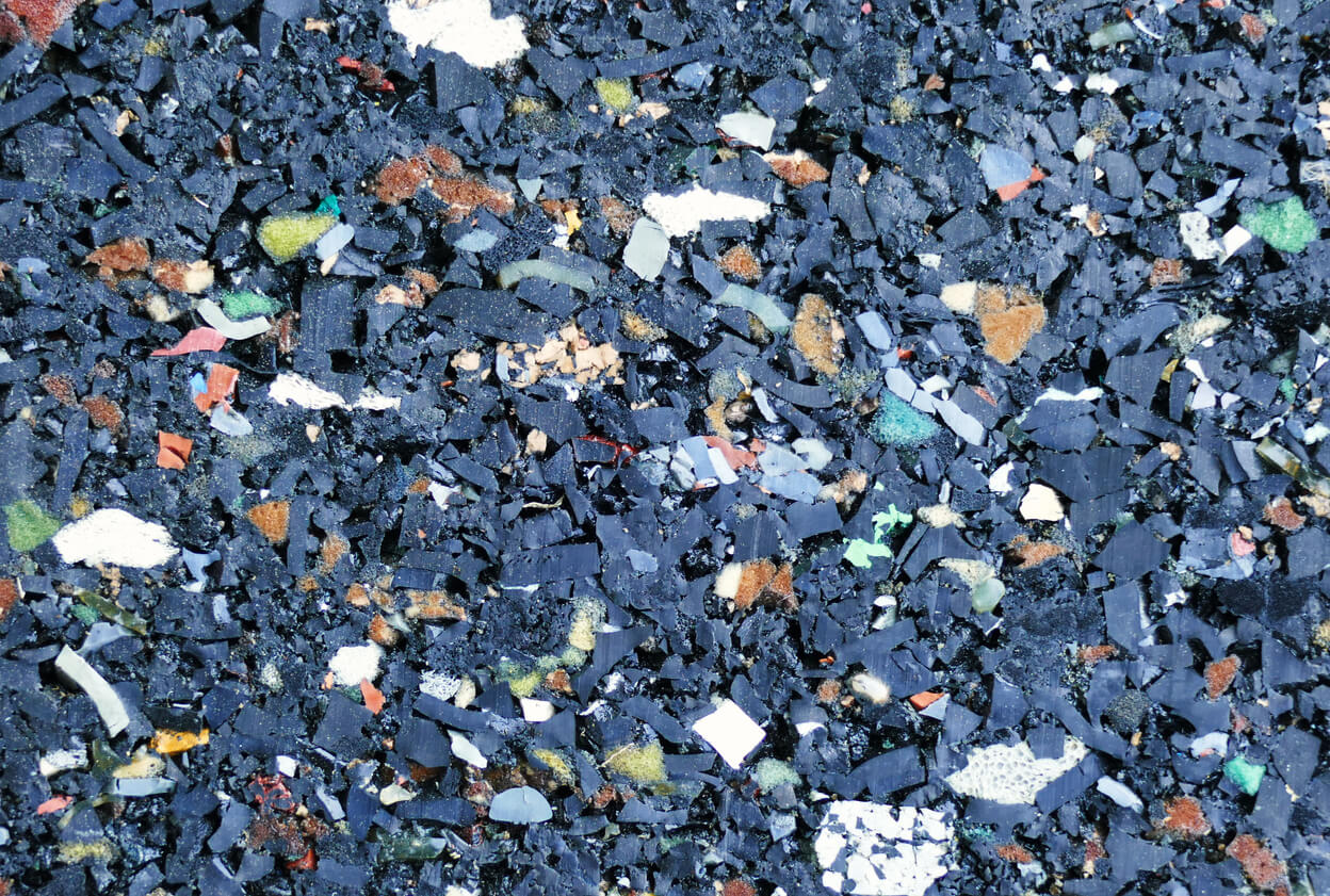 Detailed image of matting made from recycled rubber products