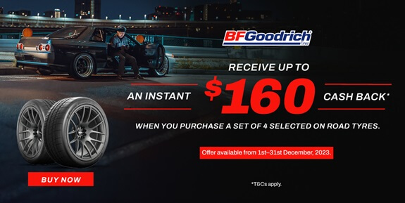 Receive up to an instant $160 when you purchase a set of 4 selected on road tyres