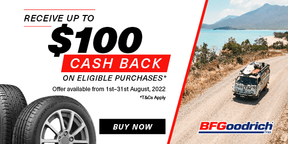 Up to $100 cash back on eligible BFGoodrich tyres