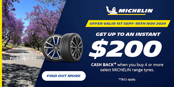 Get up to $200 cashback on select Michelin tyres