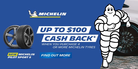 Up to $100 cash back when you purchase 4 or more Michelin tyres