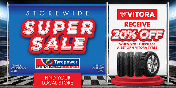Storewide Super Sale - 20% off when you purchase a set of 4 Vitora tyres